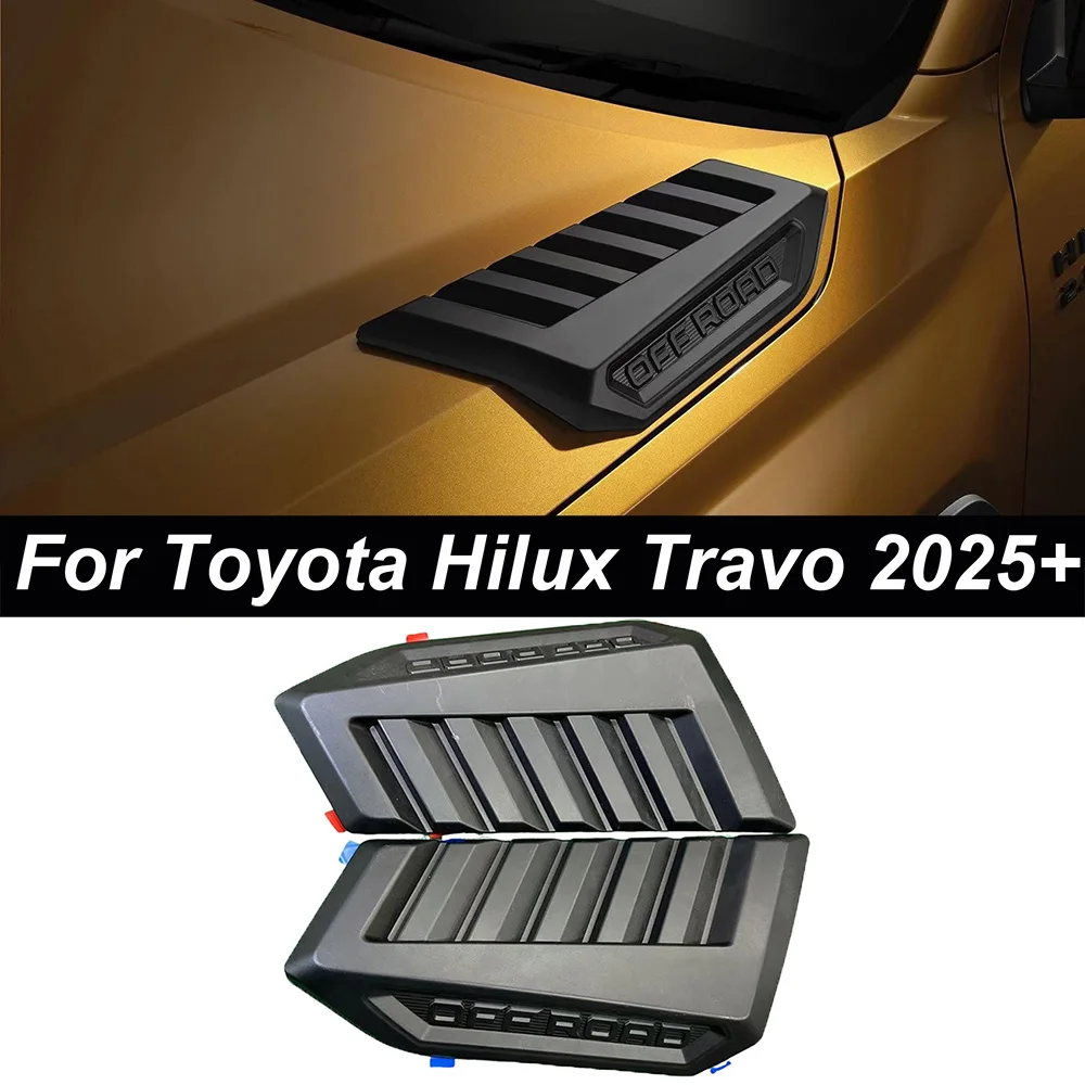 For Toyota Hilux Travo 2025+ Car Decorative Cell Intake Hood Scoop Bonnet Vent Cover Stickers Decoration Styling