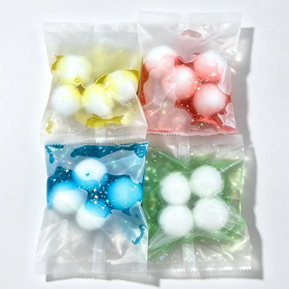 Wax Coating Crispy Handmade Ball Round Ball Crunch Sound Sensory Dumpling Squishy Pinch Handmade Fidget Squeeze Bag