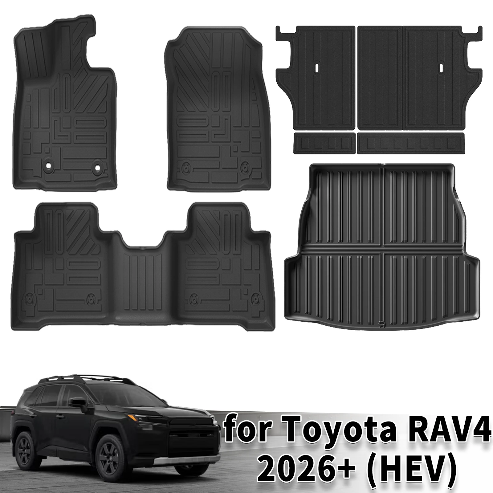 

for Toyota RAV4 2026+ (HEV) 3D Maxpider Style TPE Floor Mats pad Full Coverage Heavy Duty All Weather Accessories easy clean