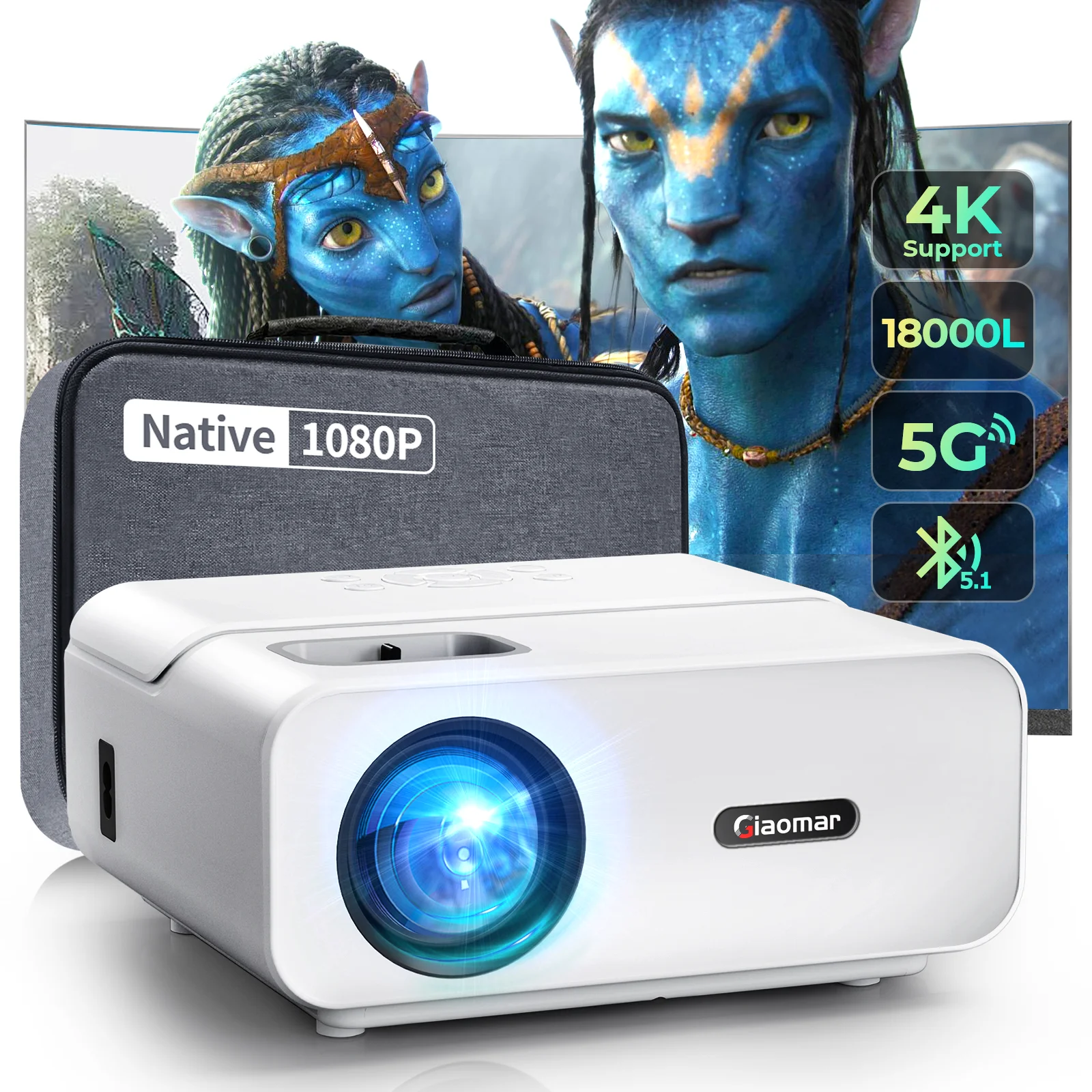 Portable LED Projector Short Throw 3D Home Theater Projector