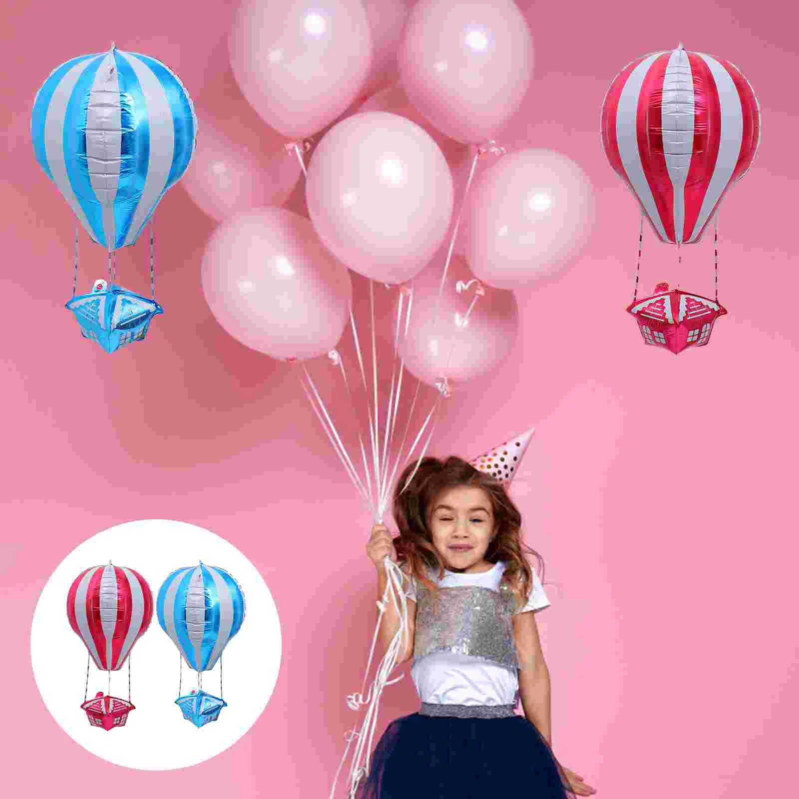 2 Pcs Balloon Balloons Decorative Decorate Celebration Aluminum Foil Bride Festival