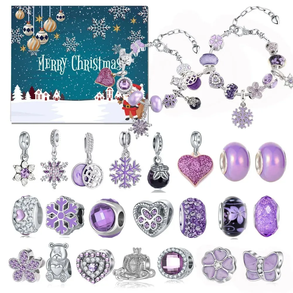 

Purple Jewelry Advent Calendar 2024 for Teenage Girls Teen Girl 24-Day Christmas Countdown Surprise Blind Box Gifts DIY Making