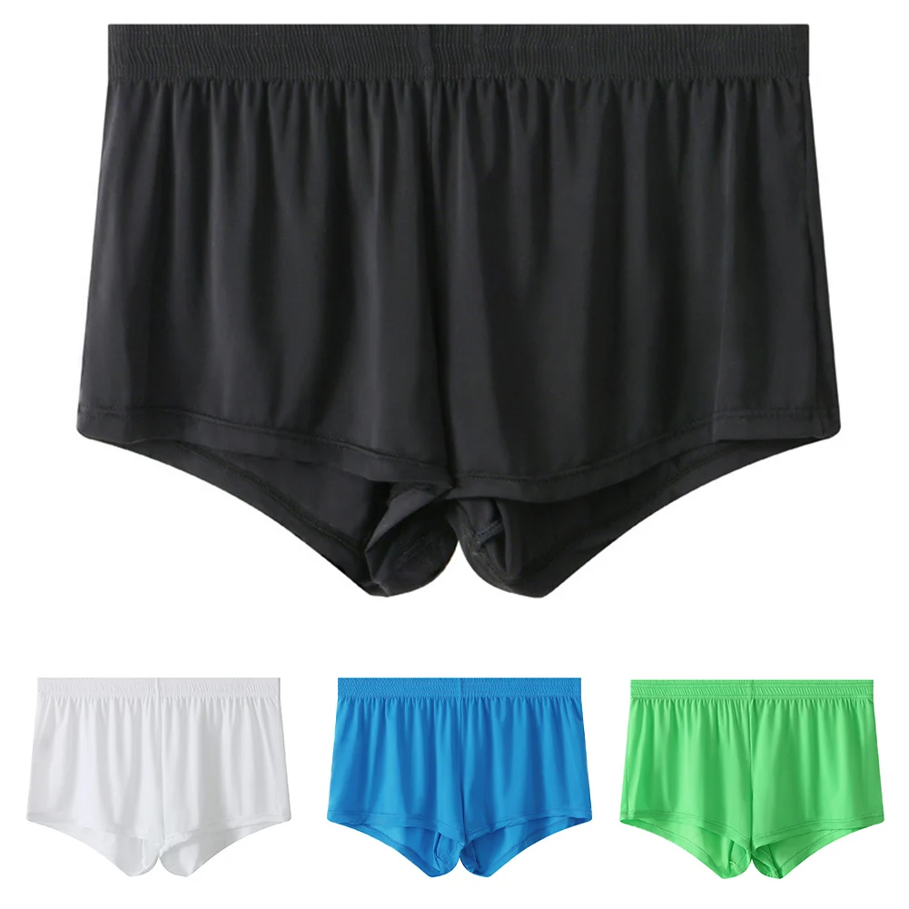 

Baggy Underpants Ice Silk Briefs Active Lifestyle 5 Spandex 95 Polyamide Classic Theme Style New Condition Underwear For Men