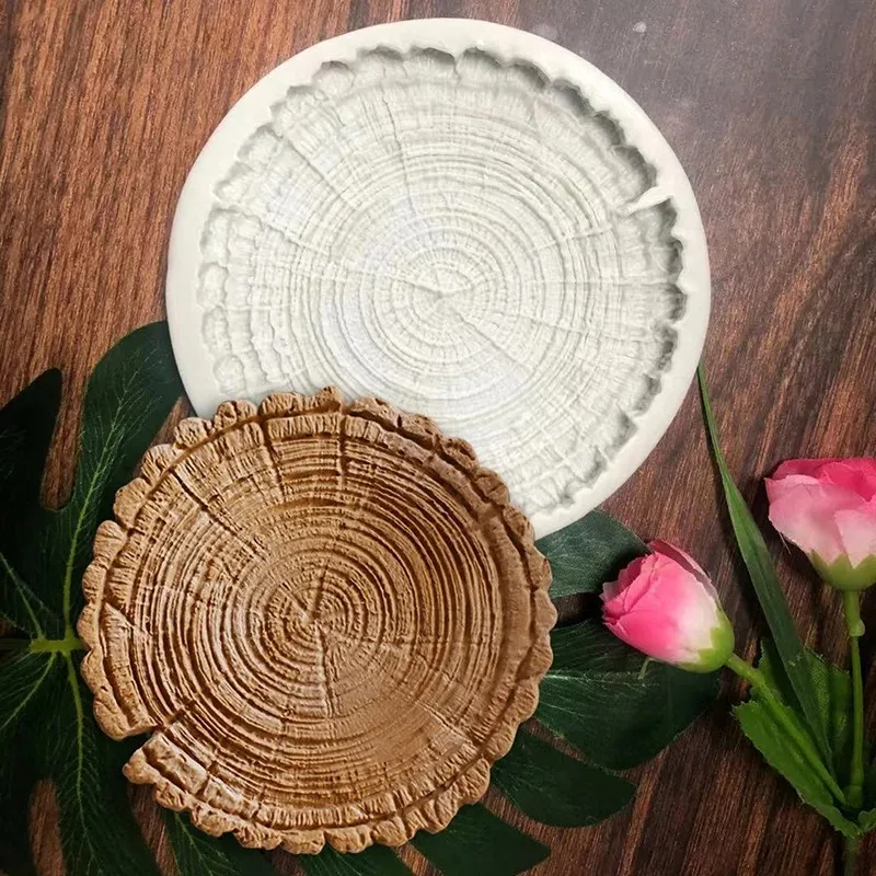 2026 Latest Model Round Coaster Plaster Mold Stump Shape Cup Mat Silicone Mould DIY Handicraft Making Supplie Concrete Mold Home