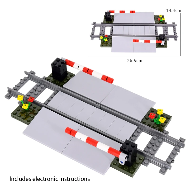 MOC City Train Rail Crossing Tracks Set