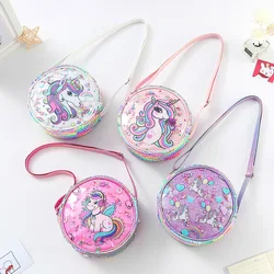 New Shiny Rainbow Glitter Powder Waist Bag Sequined Unicorn Messenger Bag Children's Girl Student Cartoon Shoulder Bag