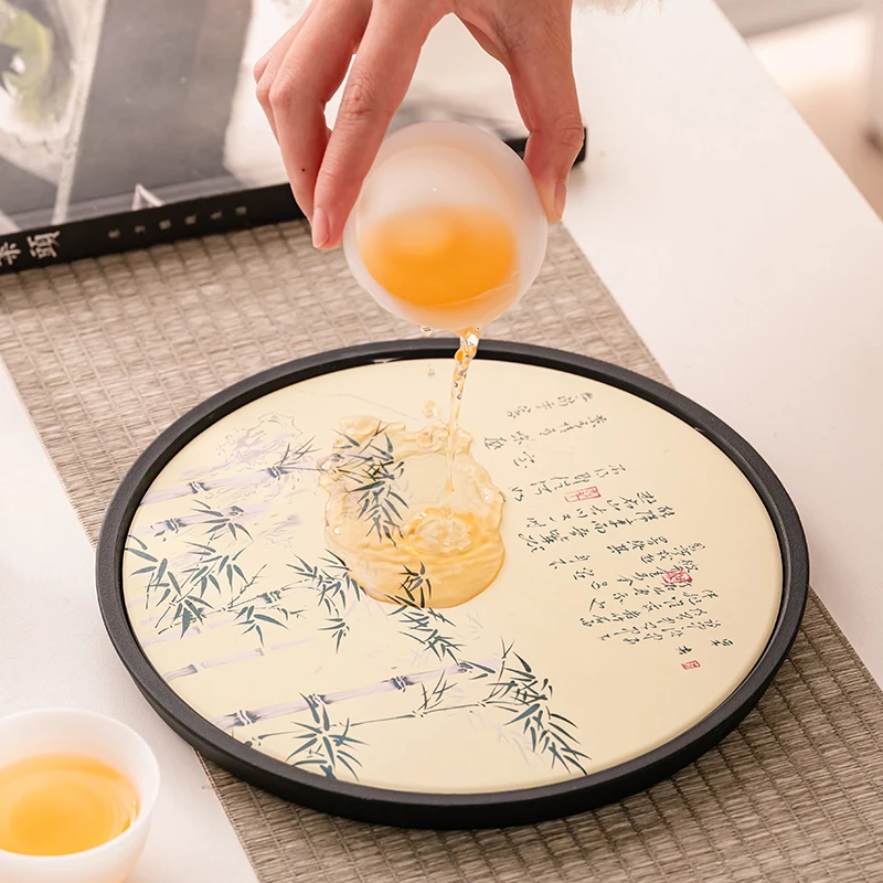 Chinese Kitchen Tea Tray Vintage Tableware Table Coffeeware Wooden Tea Tray Serving Chinese Bandeja Madera Home Decorationgs