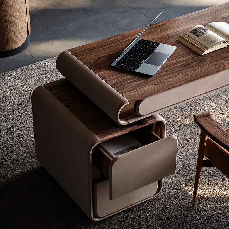 North American Black Walnut Modular Modern Bedroom and Home Office Desk Large Flat Floor High End Furniture