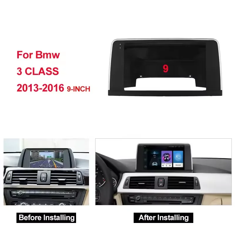 طقم تركيب لوحة داش لإطار BMW من الفئة 3 ، شاشة كبيرة الإطار ، محول اللفافة ، مشغل CD و DVD