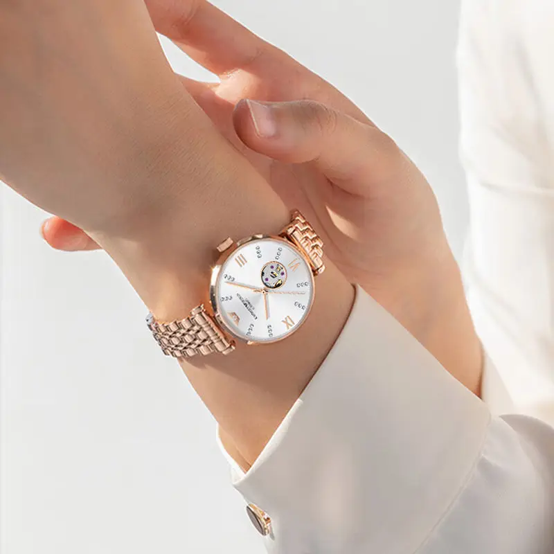 Swiss genuine new gypsy star automatic mechanical watch waterproof fashion trend hollow luxury women waterproof quartz watchgift