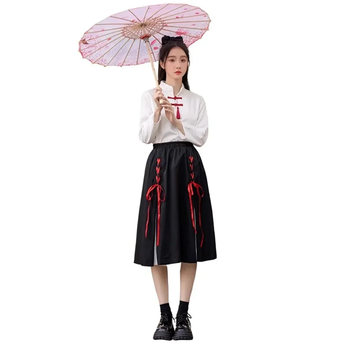 Uniformes de classe de style prairie et chinois pour les élèves du premier et du deuxième cycle du secondaire, uniformes de performance de chœur, grade