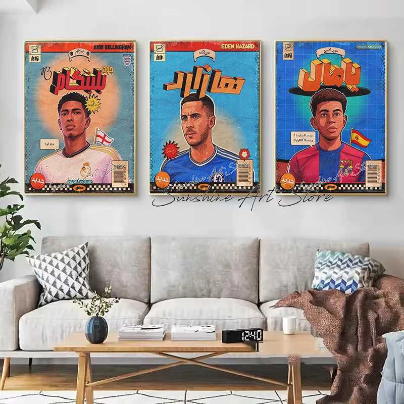Famous Athletes Sports Stars Comic Style Portrait Football Basketball Fans Art Poster Canvas Painting Wall Pictures Home Decor