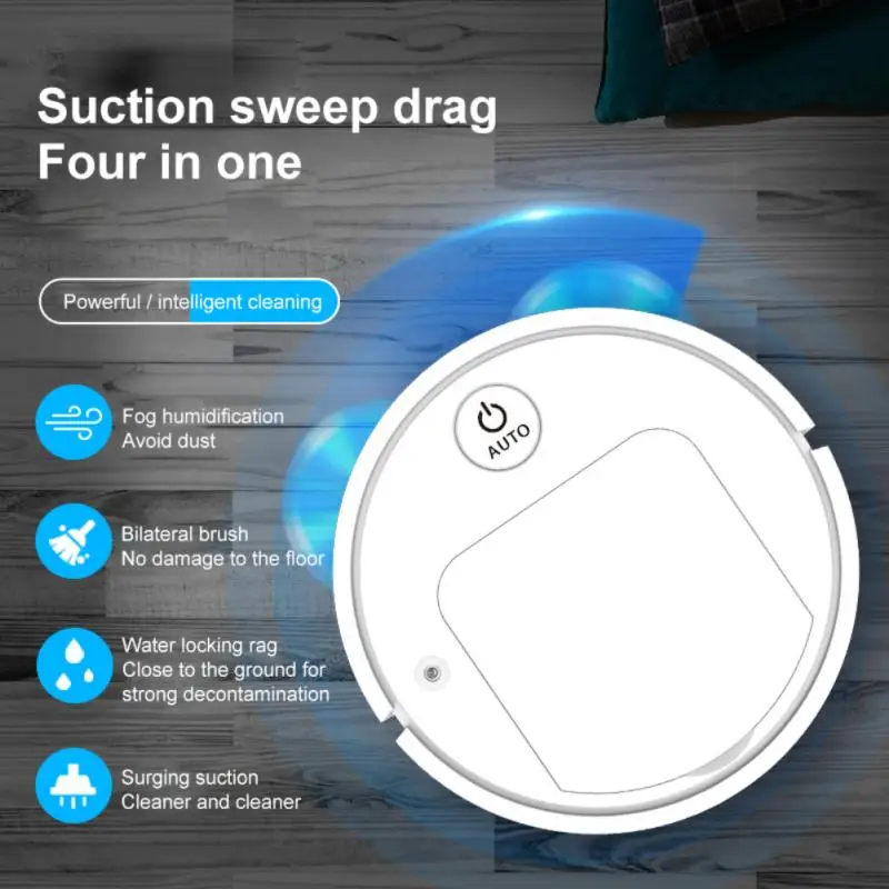 Fully Automatic 3-in-1 Smart Robot Vacuum Cleaner USB Charging Sweeping Dry Wet Mop Smart Home Floor Auto Dust Collection VIP