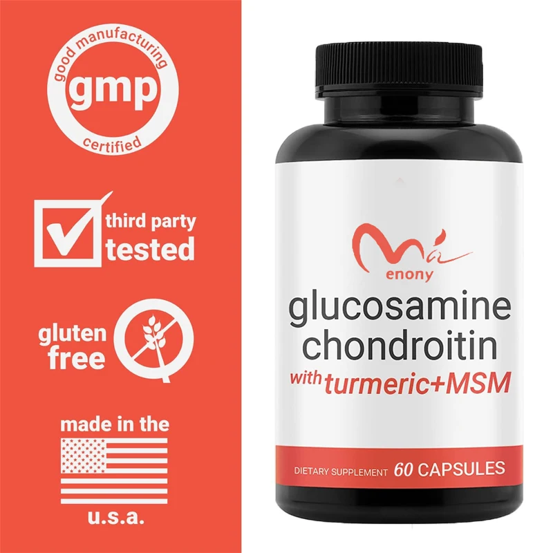 Glucosamine chonlevitin curcuma, un supplément de haute qualité adapté aux hommes et aux femmes, supporte les articulations avec 60 capsules végétariennes