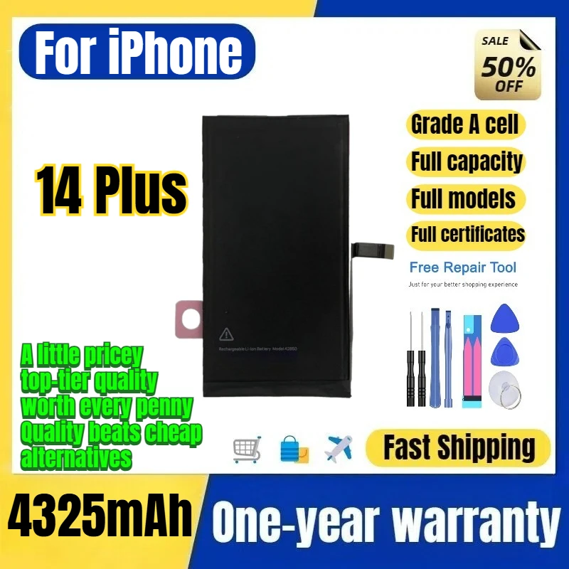 A2886/A2888 for IPhone 14 Plus Phone Battery 0 Cycle High Quality Capacity Battery Replacement Bateria Grade A Cell with Tools