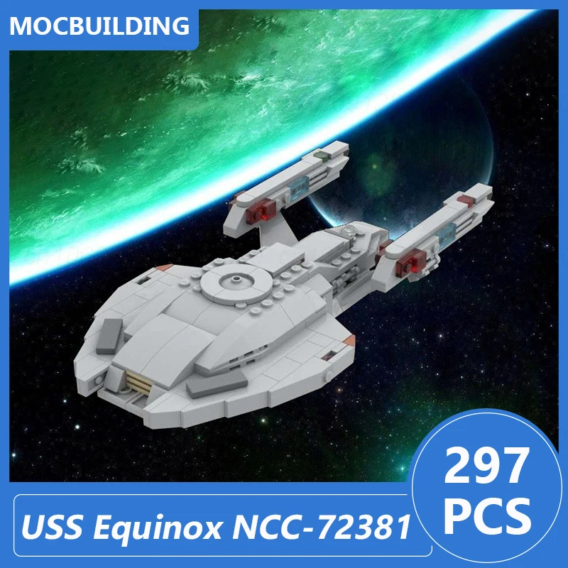 Uss Equinox NCC-72381 Model Moc Bouwstenen Diy Assembleren Bakstenen Ruimte Educatief Creatief Display Xmas Speelgoed Geschenken 297 Stuks