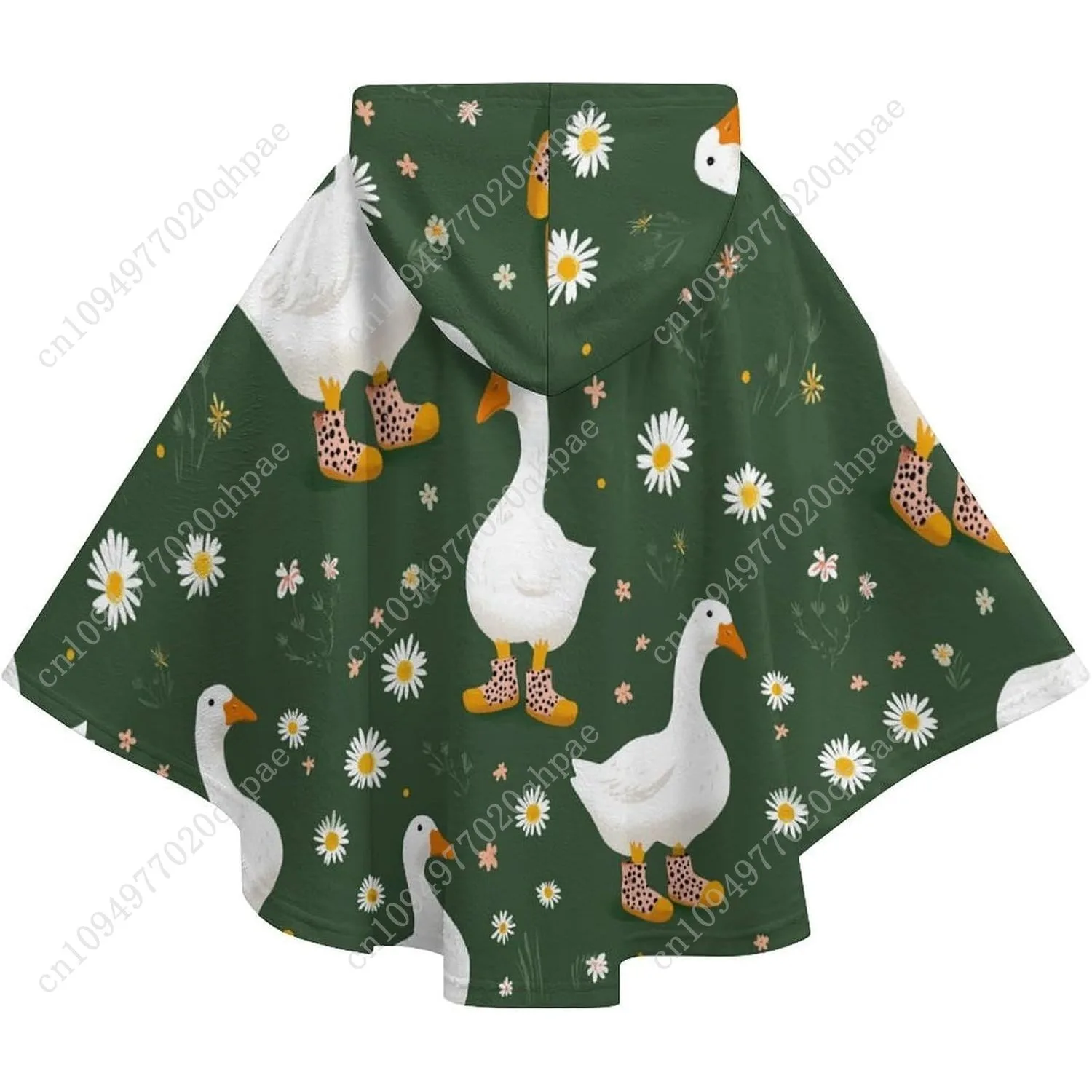 سترة بطانية مريحة من الفلانيل، أحذية Geese Leopard ذات قلنسوة كبيرة الحجم مع جيوب للأطفال والمراهقين