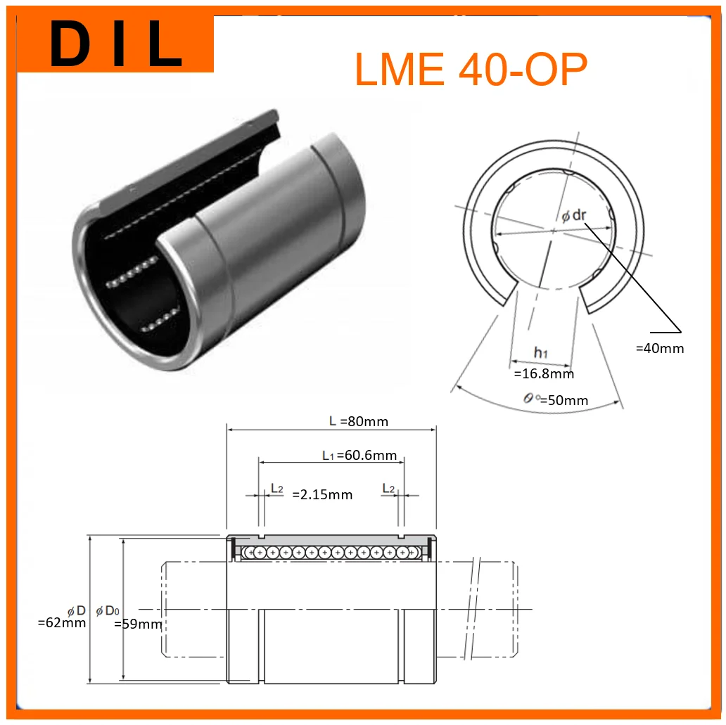 Osk ikoベアリング、diy、オリジナル、新品、lme40、lme40uu、lme40aj、lme40aju、lme40opuu、lme40opuuを交換するリニアブッシング