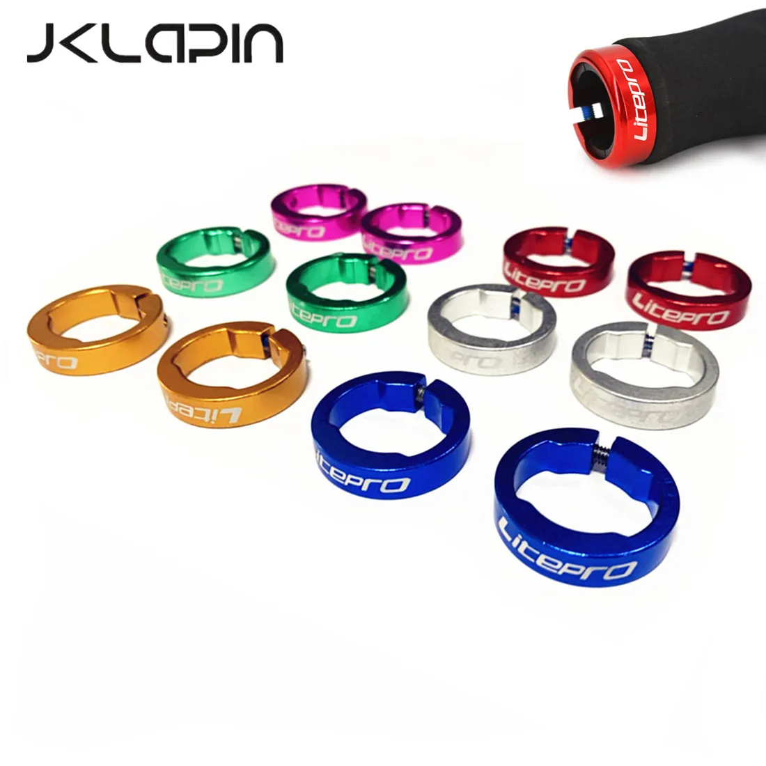 JKLapin MTB Mountain Road Bike Grip Lock Ring Aluminum Alloy 8mm For Folding Bicycle 22.2mm Bar Grips Ring Lock