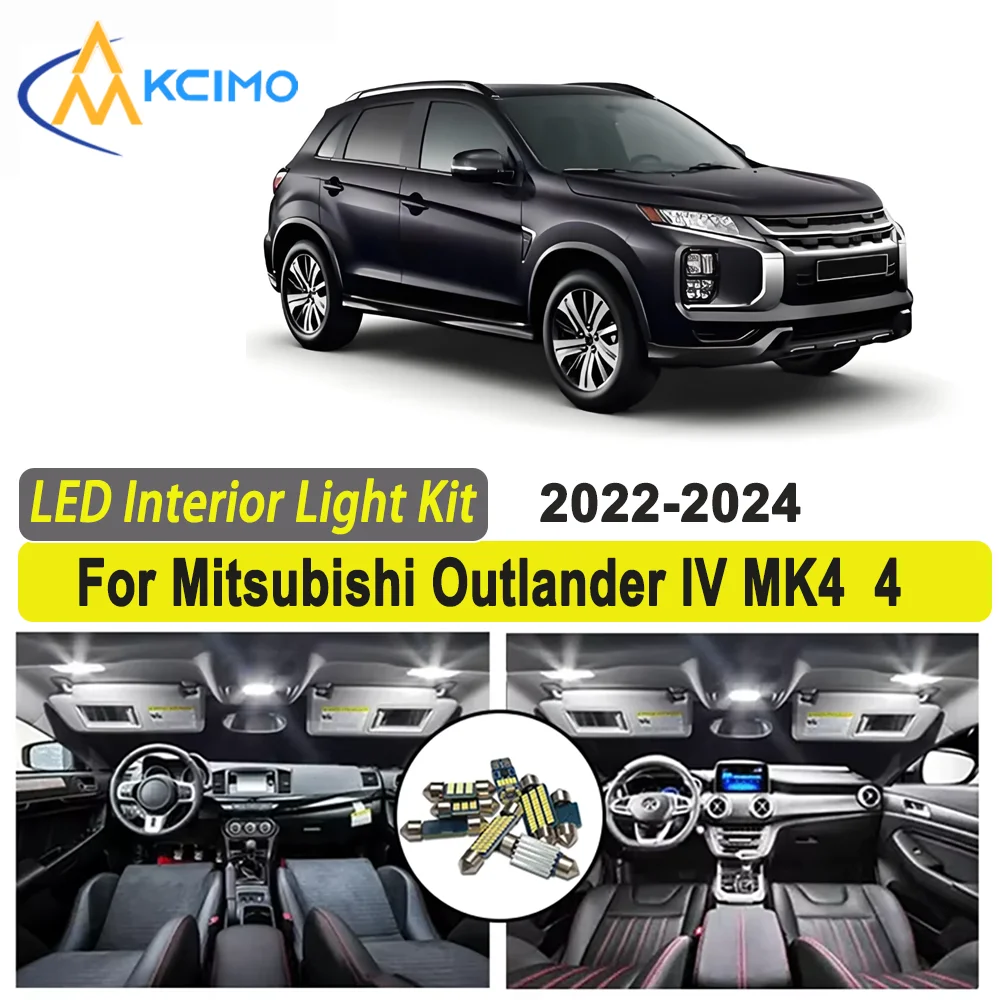 

Kcimo LED For Mitsubishi Outlander IV MK4 4 2022 2023 2024 Premium Bright LED Interior Dome Map Trunk Light Kit Car Led Lamps
