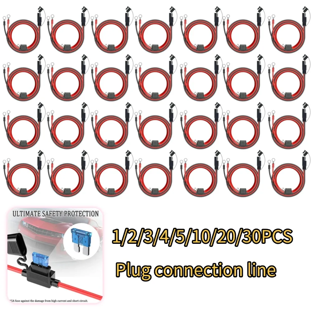 Charger Cable For Motorcycle Battery Terminal To SAE Quick Extension Cable With 10A Fuse O Connector Battery Charger Adapter