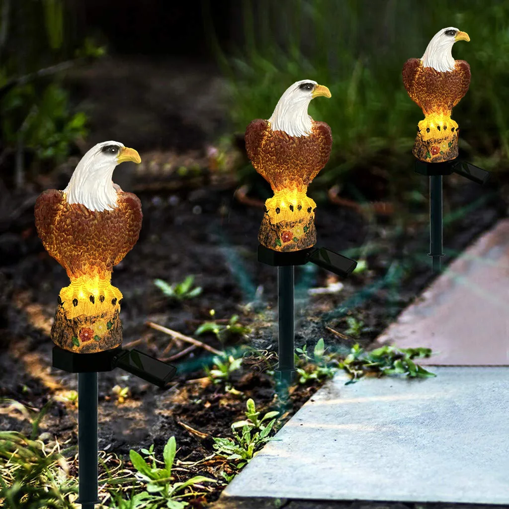 

New Creative Solar Resin Eagle Lamp Outdoor Waterproof Ground Plug Lamp Garden Decoration Lawn Landscape Lamp Guide Street Lamp