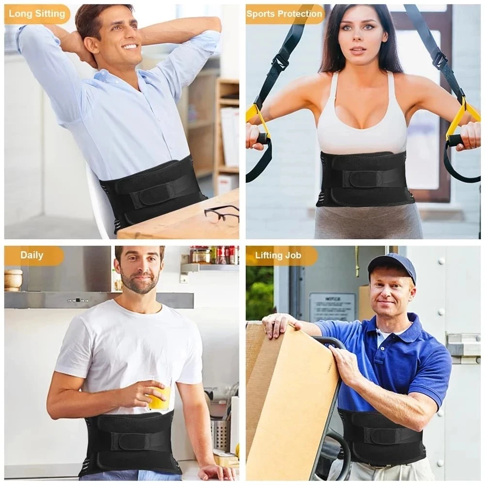 مشد العظام حزام تدريب الخصر للتخسيس قابل للتعديل تنفس قطني أسفل الظهر حزام داعم للرجال والنساء دعم العمود الفقري #5