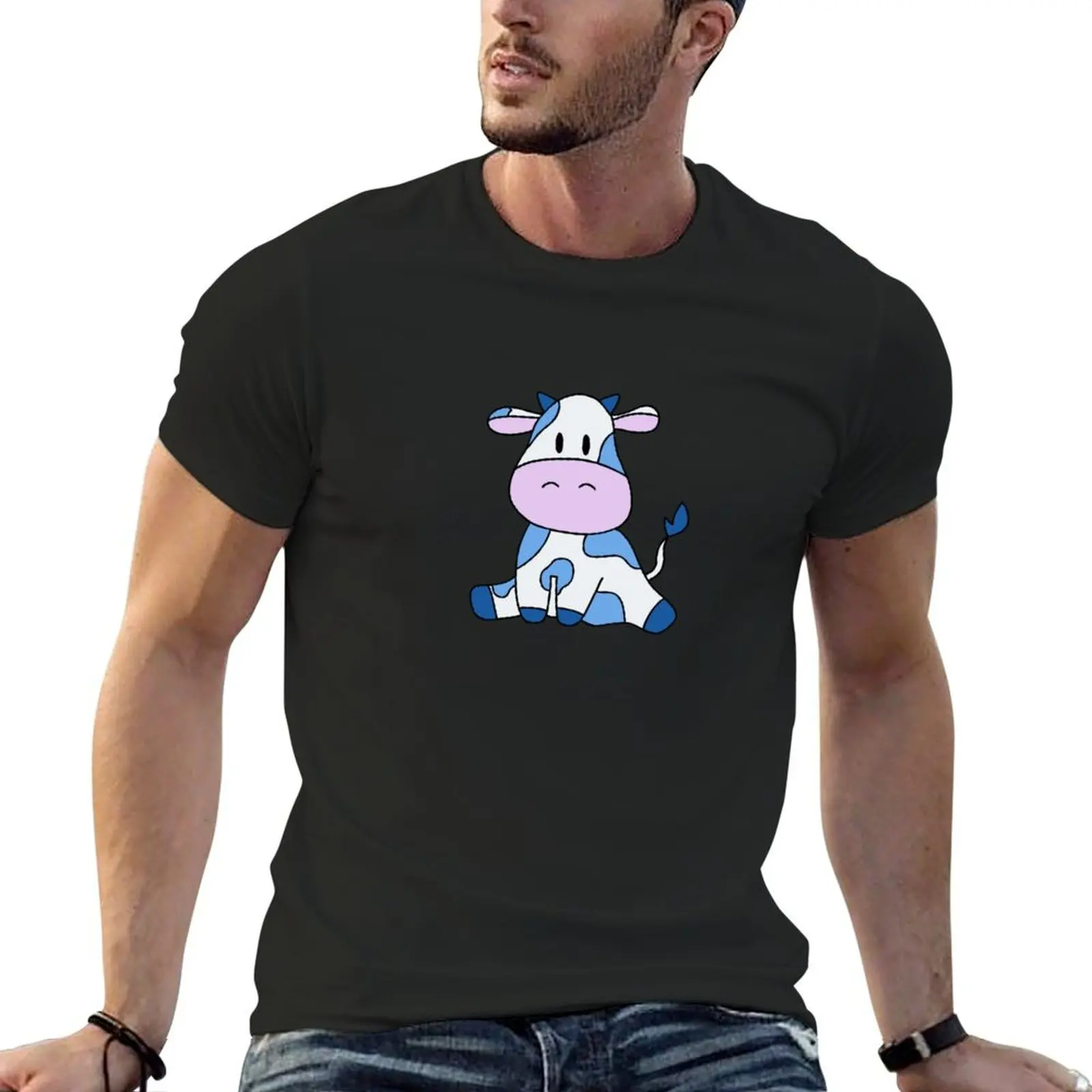 blueberry cow T-Shirt tops aesthetic clothes summer clothes mens t shirts top quality