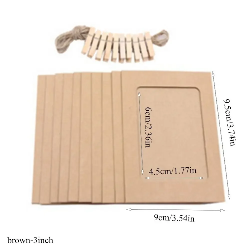 10pcs DIY Kraft Paper Picture Frames with Clips