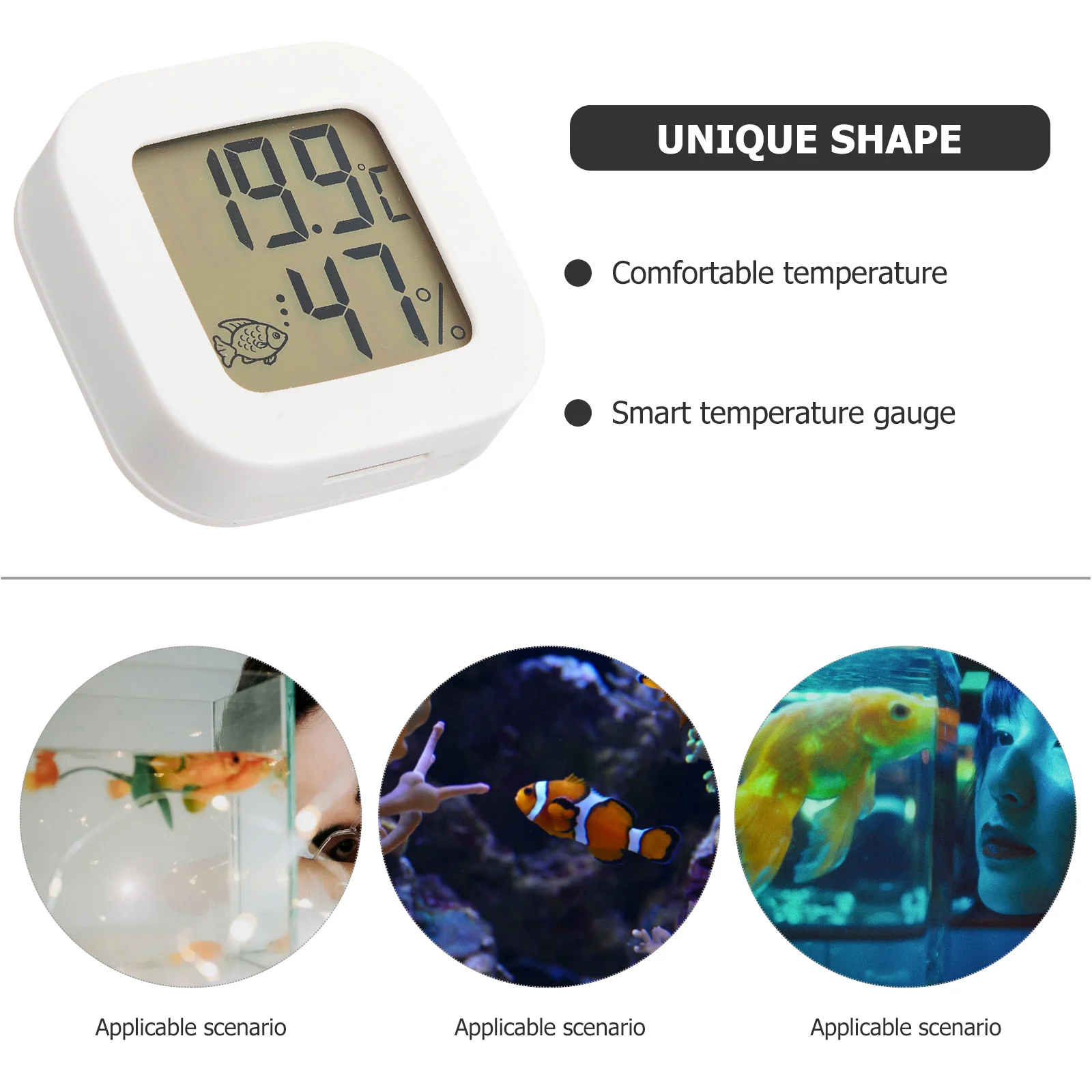 

Digital Aquarium Tank Thermometer Sticky Design Real-Time Water Temperature Gauge Saltwater Freshwater Tanks Accurate Sensor