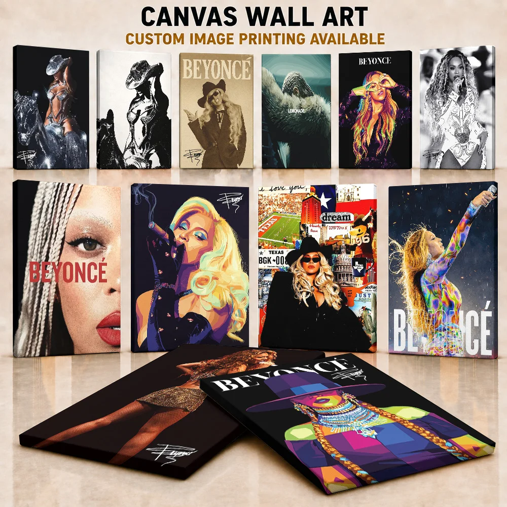 Beyoncé Canvas Poster Personalized Photo Vibrant Pop Singer Style Wall Paintings Decoration For Music Room And Bedroom Fan Gift