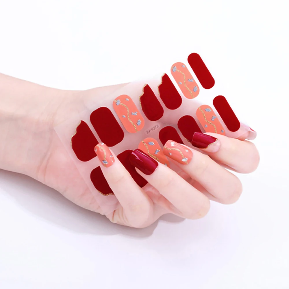 9 pezzi/lottp, adesivi per unghie, sano completamente coperto impermeabile, colore artistico alla moda decorativo per Manicure di bellezza per ragazze donne Sexy