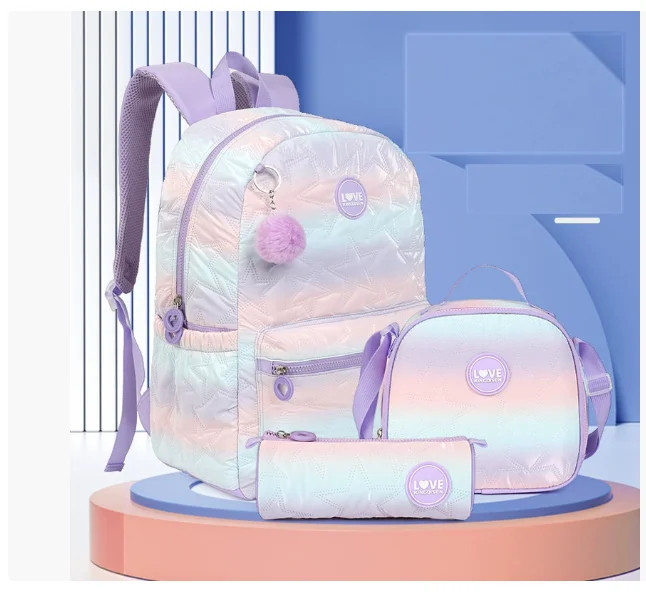 

Школьный рюкзак для девочек, милый детский рюкзак для девочек 8-10 лет с ланч-боксом, набор для школы и путешествий