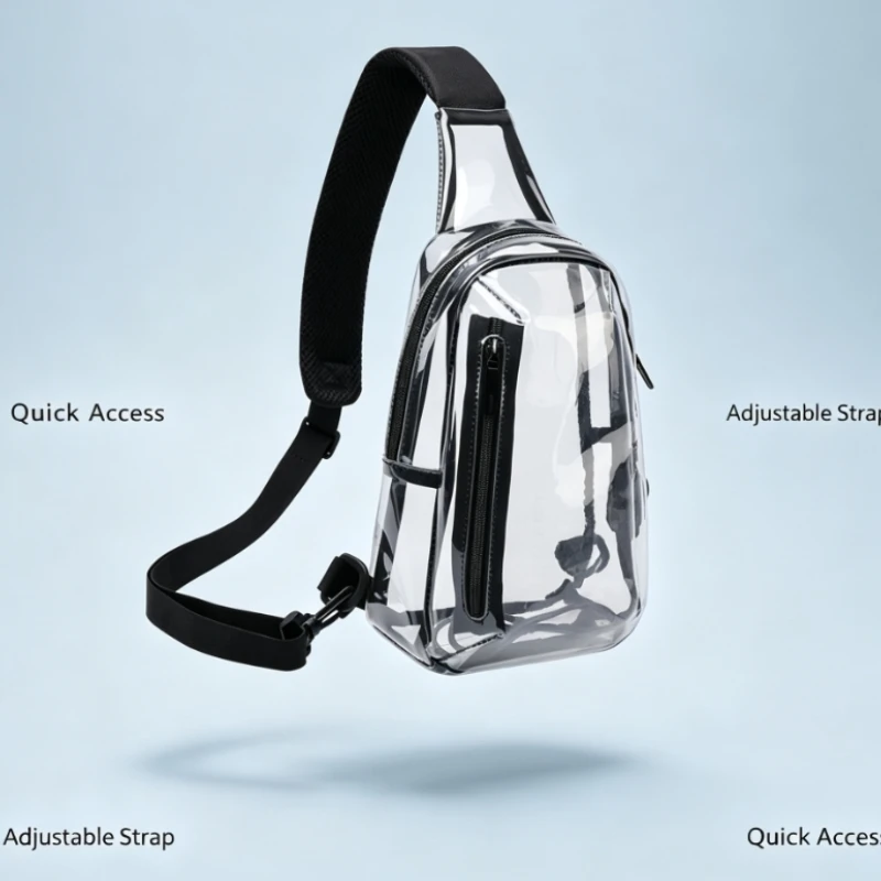 Transparent Chest Bag Unisex Casual Crossbody Sling Pack For Daily Commute Travel And Outdoor Activities view 2