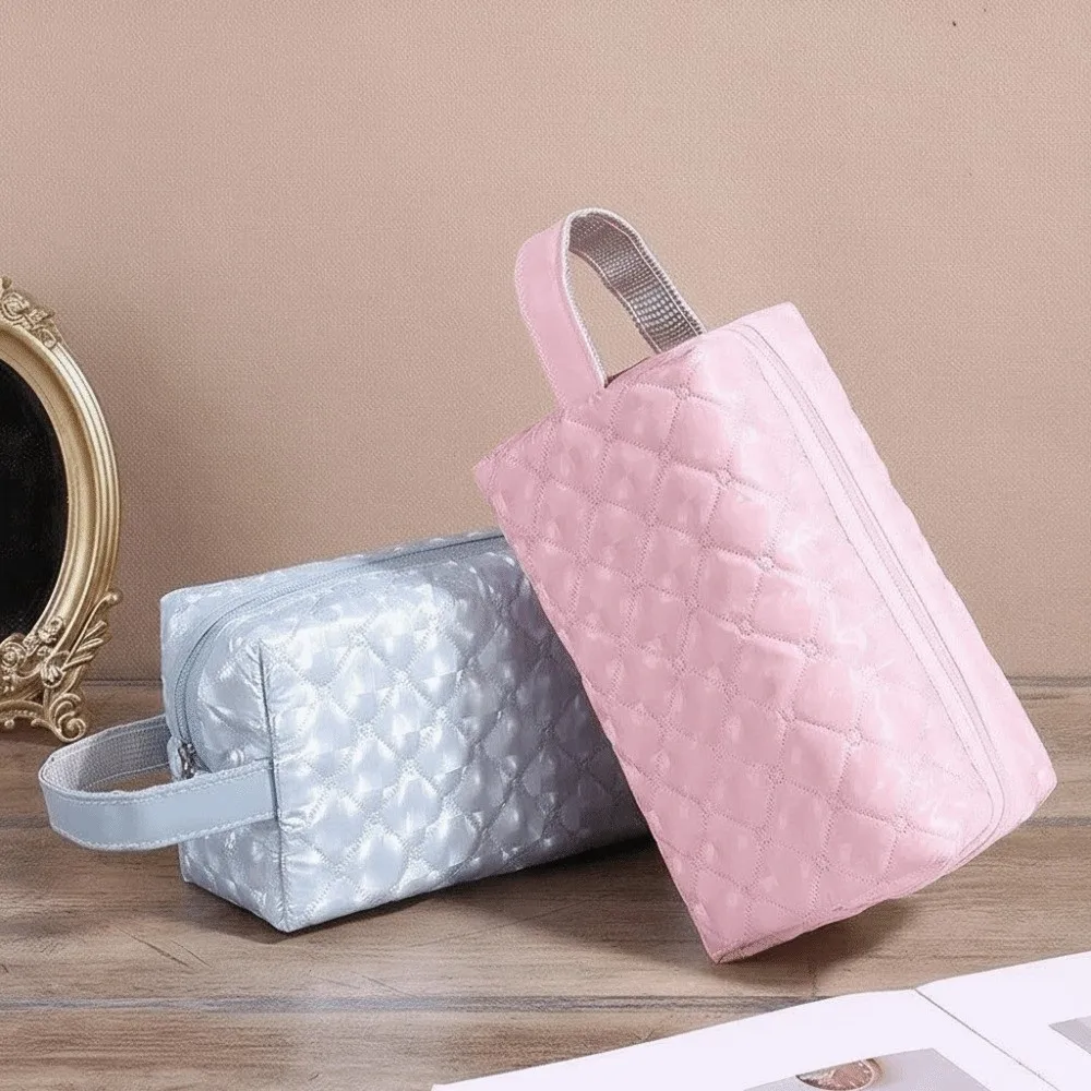 

Полиэстеровая косметичка, однотонная дорожная сумка для хранения большой вместимости с подкладкой на молнии, косметичка, дорожная сумка для хранения