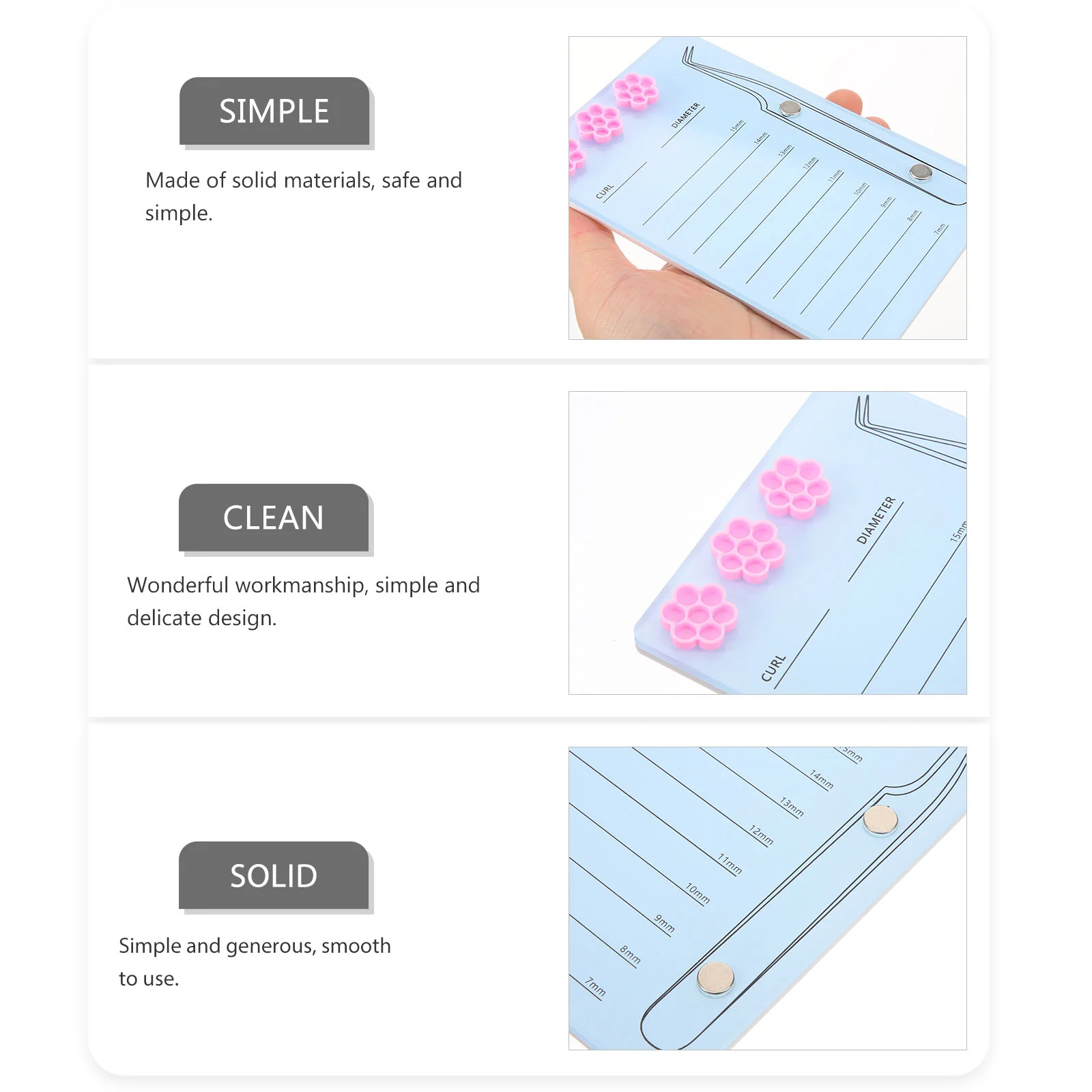 Magnetic Eyelash Board ขนตาปลอม Extension เครื่องมือ Grafting ผู้ถือถาดปลอม