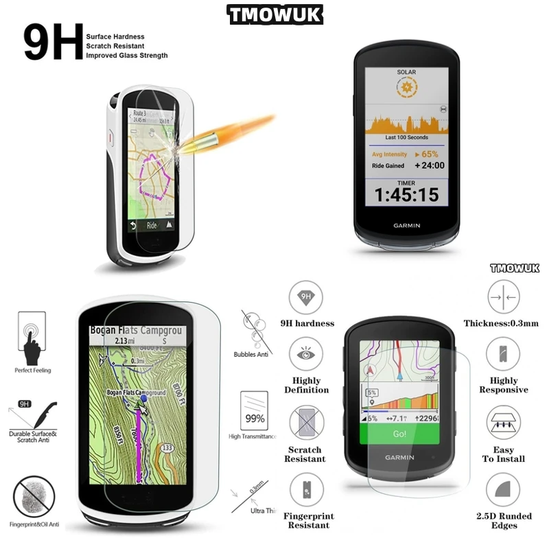 

Tempered Glass Screen Protector Precision - Cut For Garmin 1030 Plus 1040 Edge 520 820 530 540 840 130 Explore2