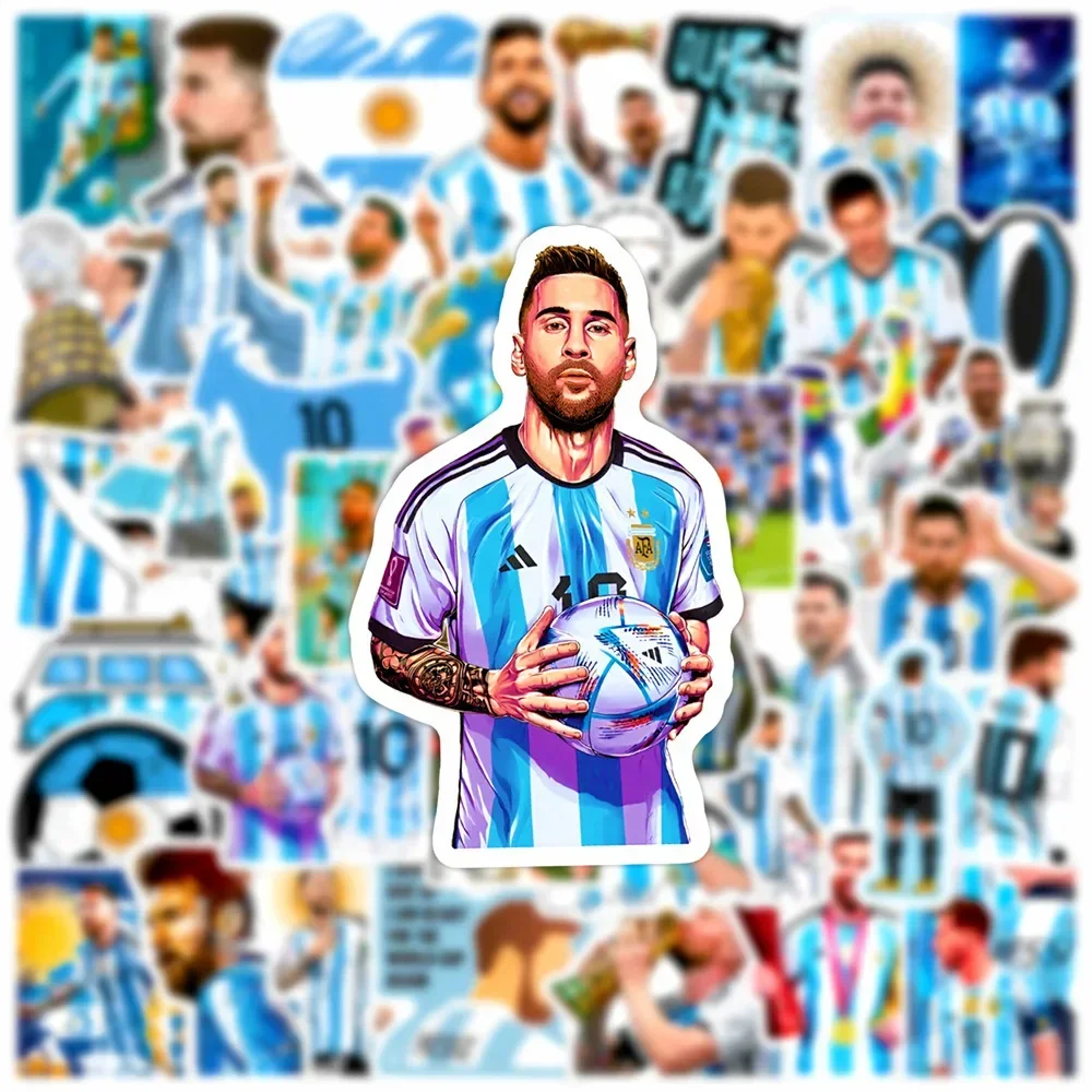 50Pcs Football Star Stickers Messi Sticker Small Decals for Hydro Flasks Laptop Phone Case Computer Water Bottle image 5