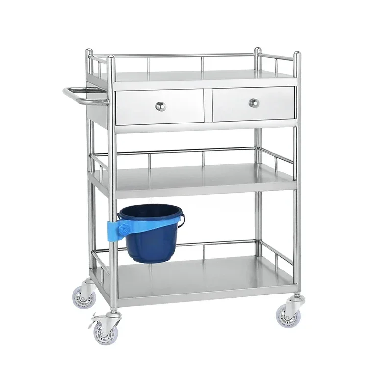 

Stainless Utility Salon Trolley Medical Drawers Storage Tool Tattoo Cart Carrito Auxiliar Furniture BL50SF