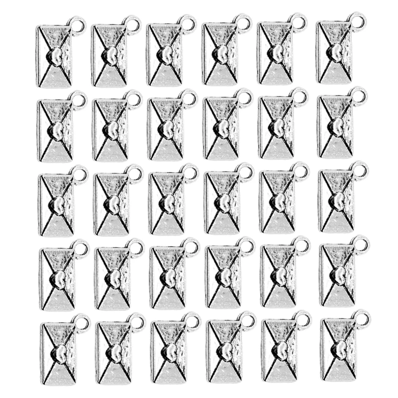 Pack Of 30 Love Letter Pendants with Antique Silver Finish For Jewelry Crafting N2UE