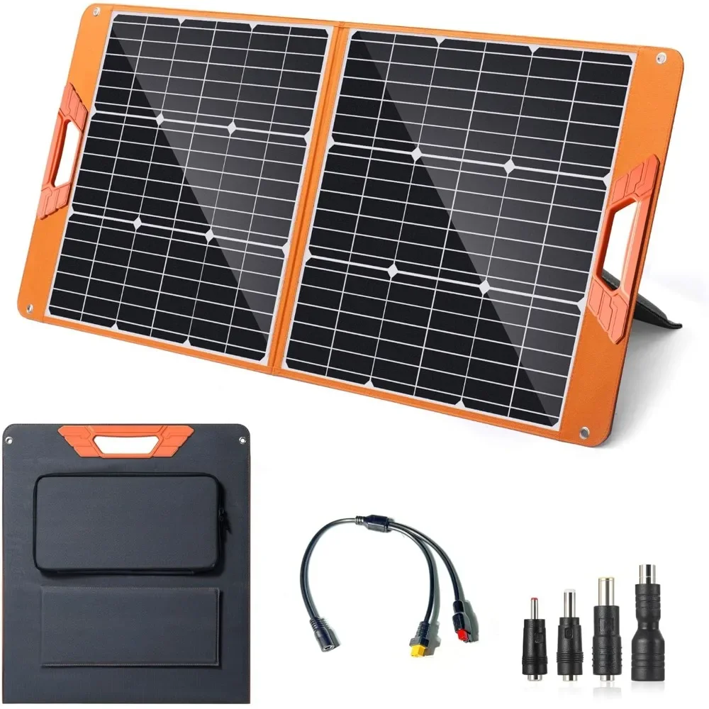 

Upgraded 100W Portable Solar Panel for Power Station, Monocrystalline Foldable 100 Watt 18V Solar Panel Charger for Camping