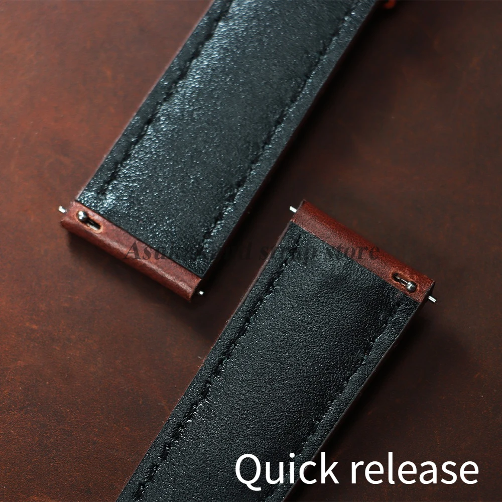 18mm 20mm 22mm cinturino in pelle cerata olio vintage nero per Seiko per Rolex cinturino strato di testa cinturino in pelle di vacchetta cinturino da uomo