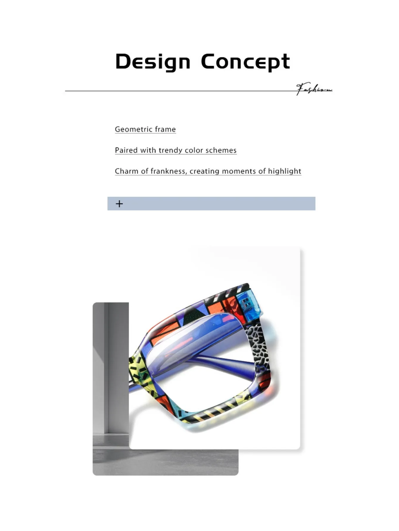 Modische, bunte Streifen-Übergröße-Brille, stilvolle Markendesign-Brille, personalisiertes quadratisches Dekor, schicker Rahmen für Damen – Detail 6