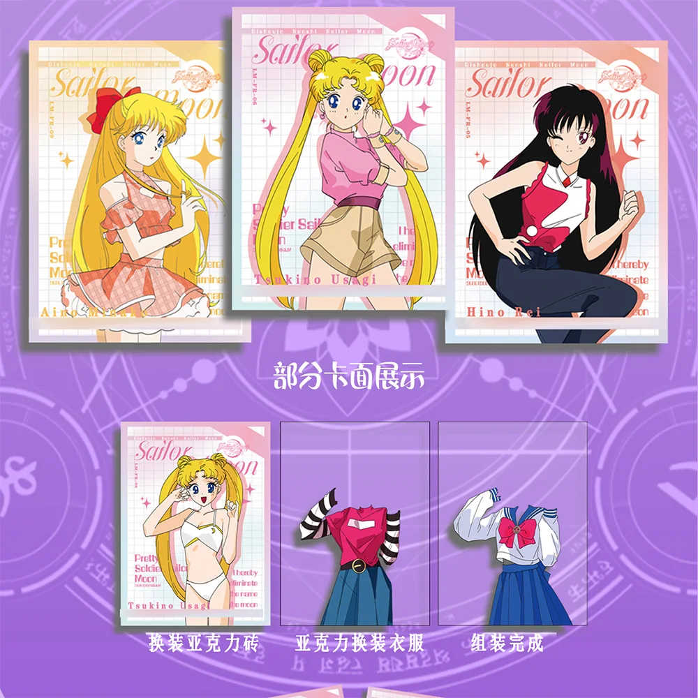 New LEMON Sailor Moon Cards personaggio Anime Pretty Girl Beauty Cute Tsukino Usagi Collection Cards regali per bambini