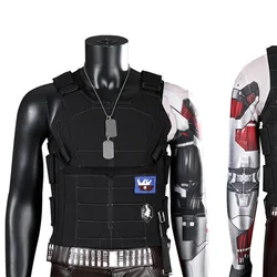 Johnny Silverhand Cosplay Costume Game 2077 Vest Sleeve Halloween Carnival Party Outfits