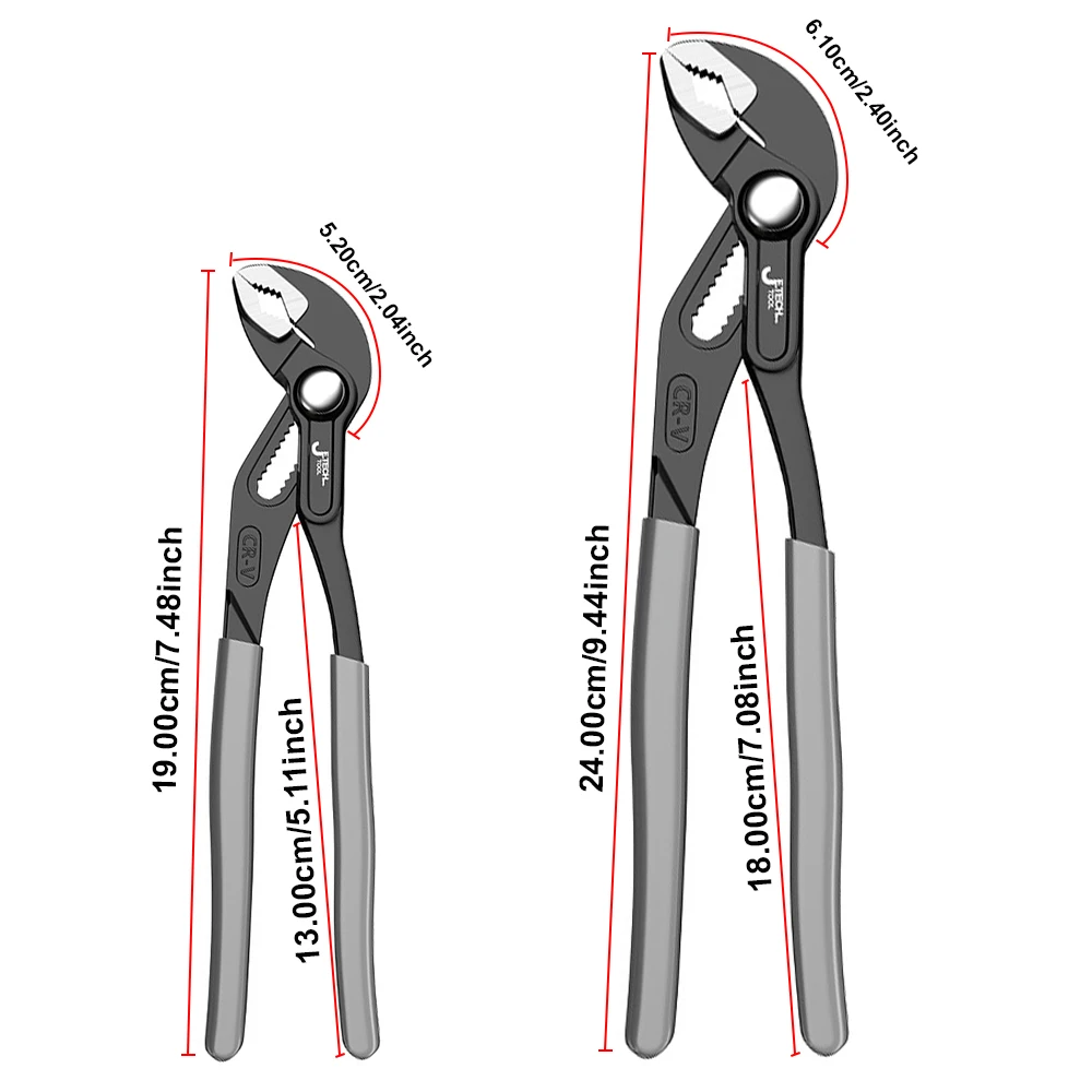 Water Pipe Clamp Pliers Pipe Tube Wrench Multi-function Quick-Release Plumbing Pliers 100mm Large Opening Water Pump Pliers