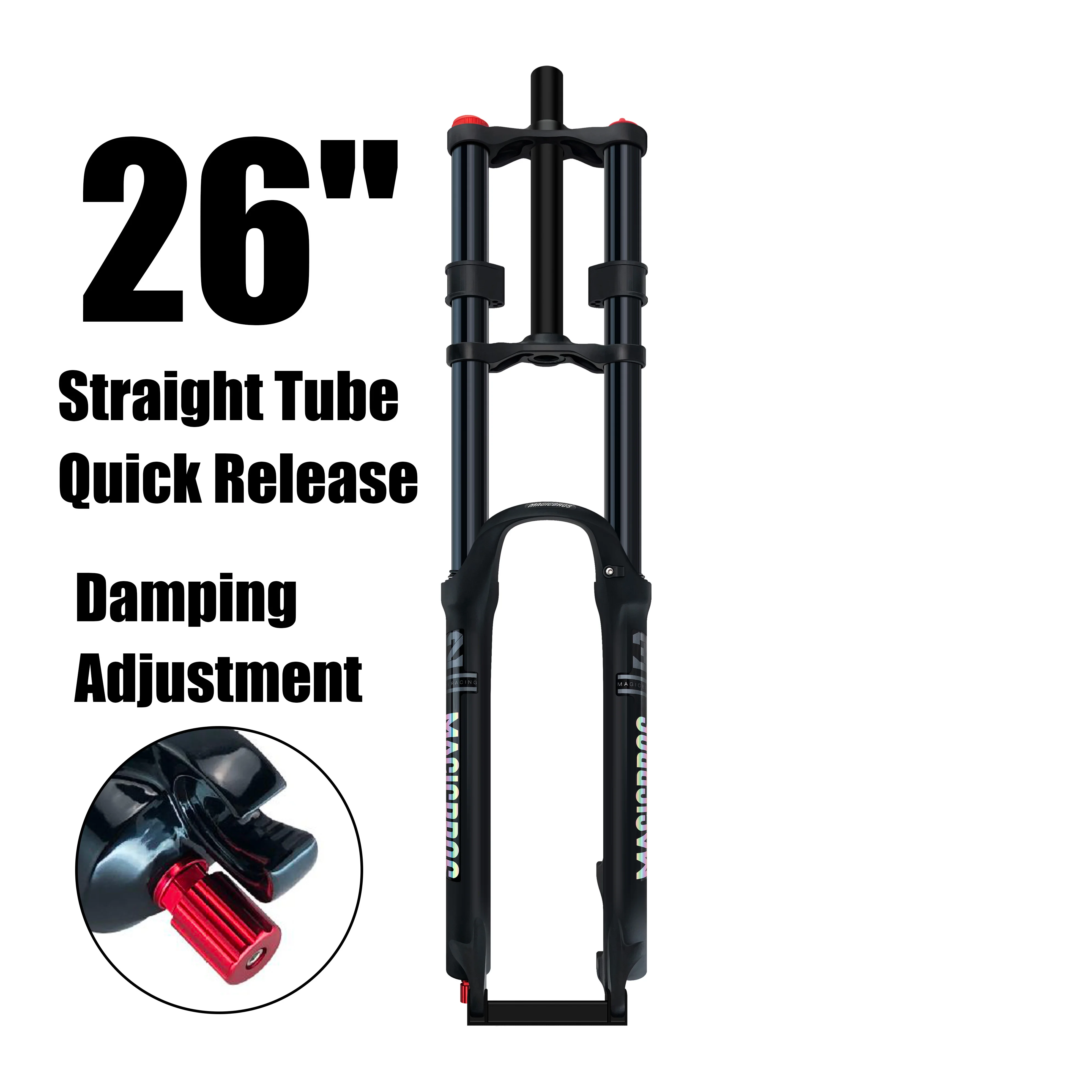 MAGICBROS Dubbele Schouder Luchtvering Vork Schijfrem 180MM Veerweg 15*100 / 110MM Elektrische E-Bike Mountainbike Lucht Vork