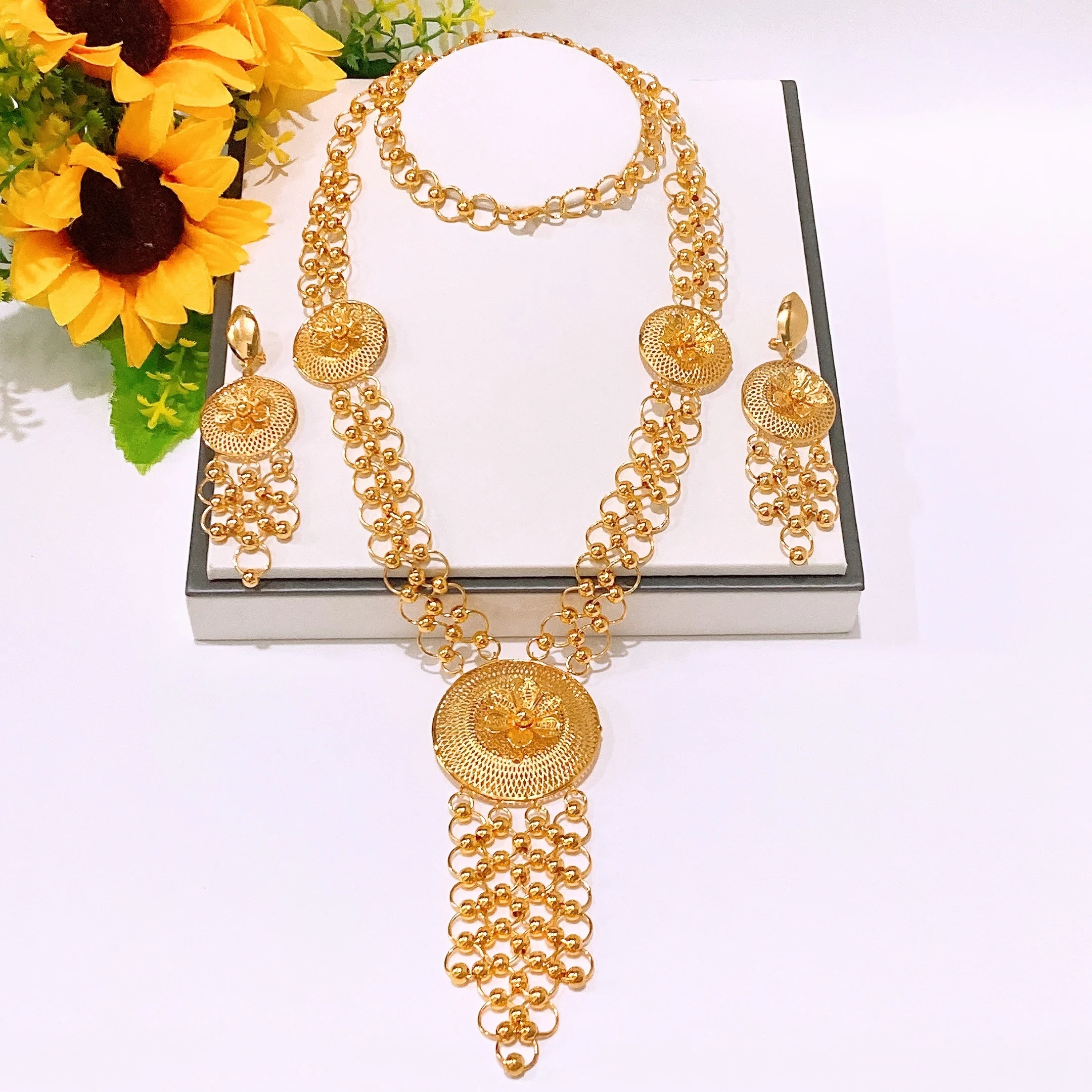 set-di-gioielli-da-2-pezzi-a-forma-di-fiore-rotondo-semplice-ed-elegante-per-la-festa-nuziale-degli-orecchini-a-catena-lunga-del-collare-delle-donne-gioielli-di-spedizione-gratuiti