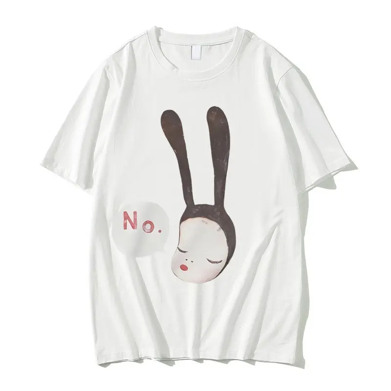 Yoshitomo Nara Bunny Girl No Graphic Tshirt Summer Unisex Fashion Art Aesthetic Trend T-shirt Men\'s Casual Oversized T Shirts