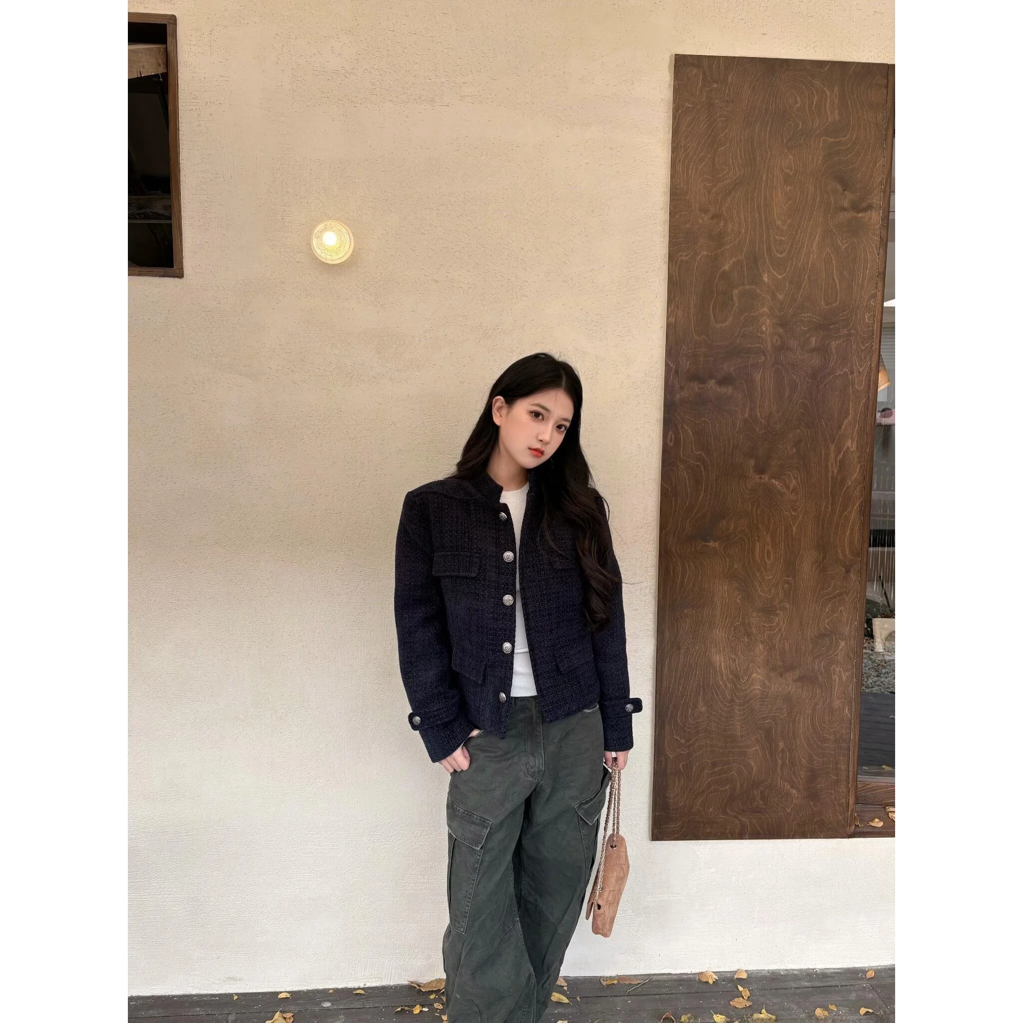 

Faionable Workwear Jaet Women's ort Baseball Sle Top Small Size Premium Feel Autumn Outerwear Polyester Fiber